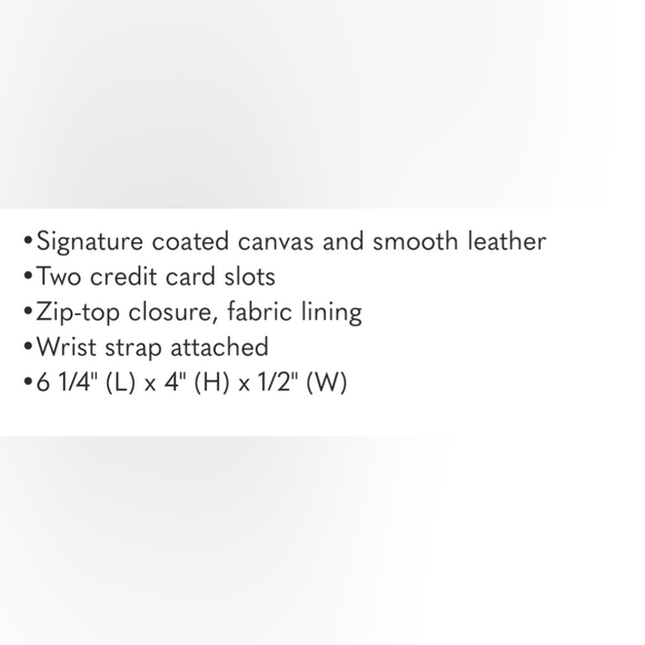 NWT COACH WRISTLET WITH TAN canvas with striped heartS - Picture 3 of 3